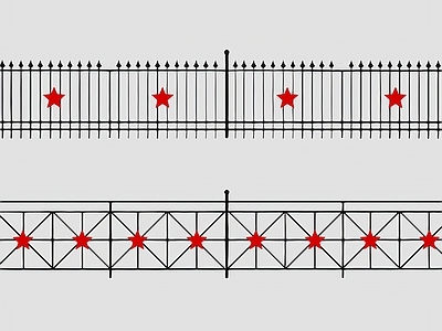 现代五星围栏 扶手