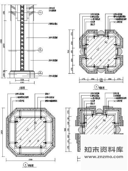 图块/节点石材装饰柱详图Ⅲ
