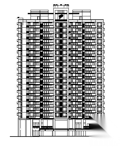 湖滨某豪园二期B-07栋住宅楼建筑施工图