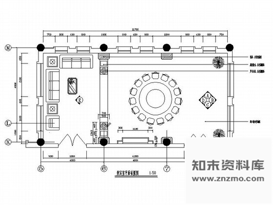 施工图某餐厅贵宾室设计装修图