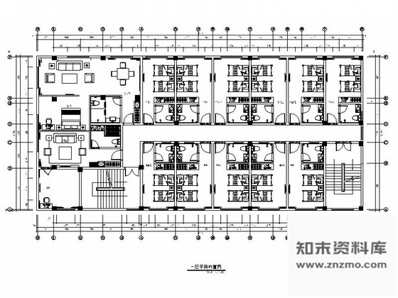 施工图福建某检察院招待楼三层客房室内设计施工图含效果