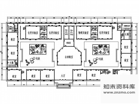 图块/节点中小学校首层平面图