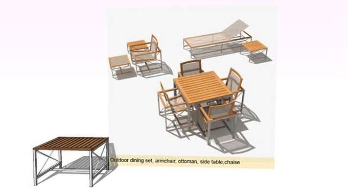 餐桌椅组合 草图大师模型