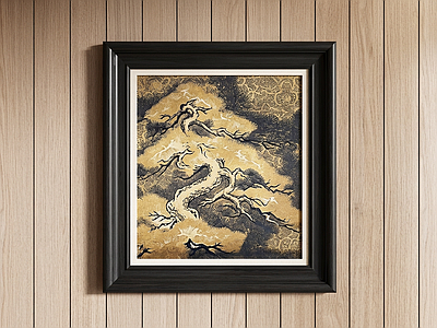 松枝主题装饰挂画挂画