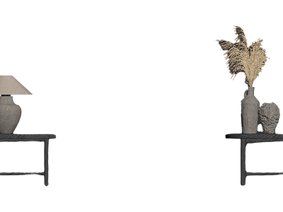 简约台灯与装饰桌组合