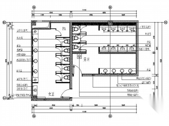 公共卫生间装修装饰施工图