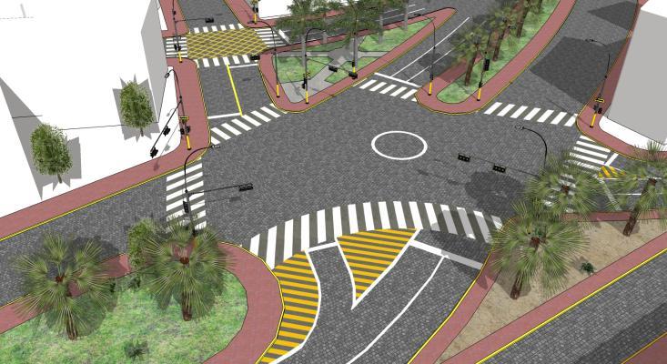 现代风格道路 十字路口