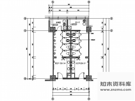 施工图标准层公共卫生间装修图