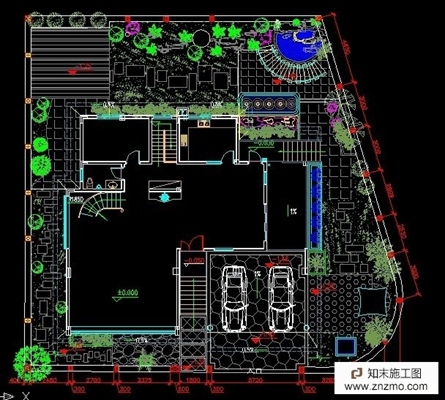 独栋别墅景观规划图 综合景观小品