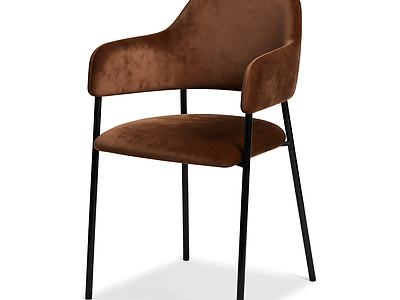 棕色皮质扶手椅