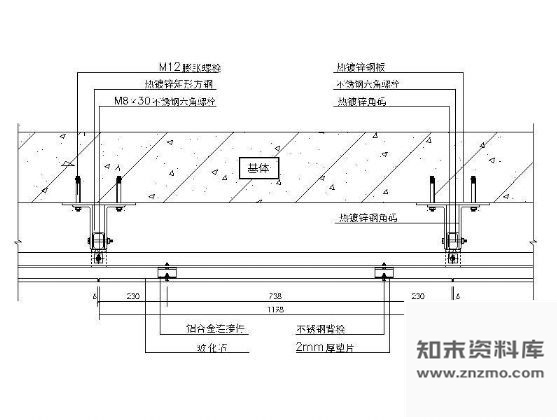 图块/节点全龙骨玻化石幕墙节点图Ⅱ 节点 结构节点图