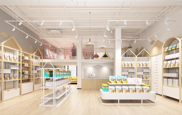北欧母婴店 收银台 货柜