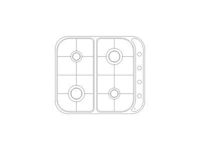 厨房设施 现代家具图块别墅家具图块施工图