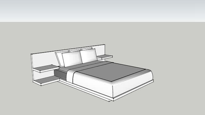 双人床 草图大师模型