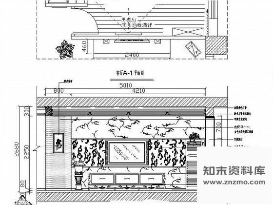 图块/节点时尚精致电视背景墙详图 墙面节点