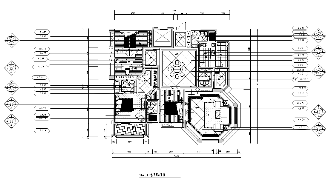 [广东]某欧式风格景观园别墅户型施工图