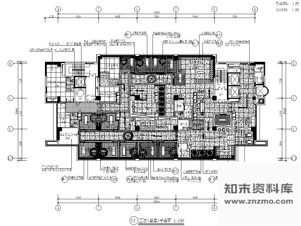 施工图福州某五星级旅游酒店桑拿区施工图
