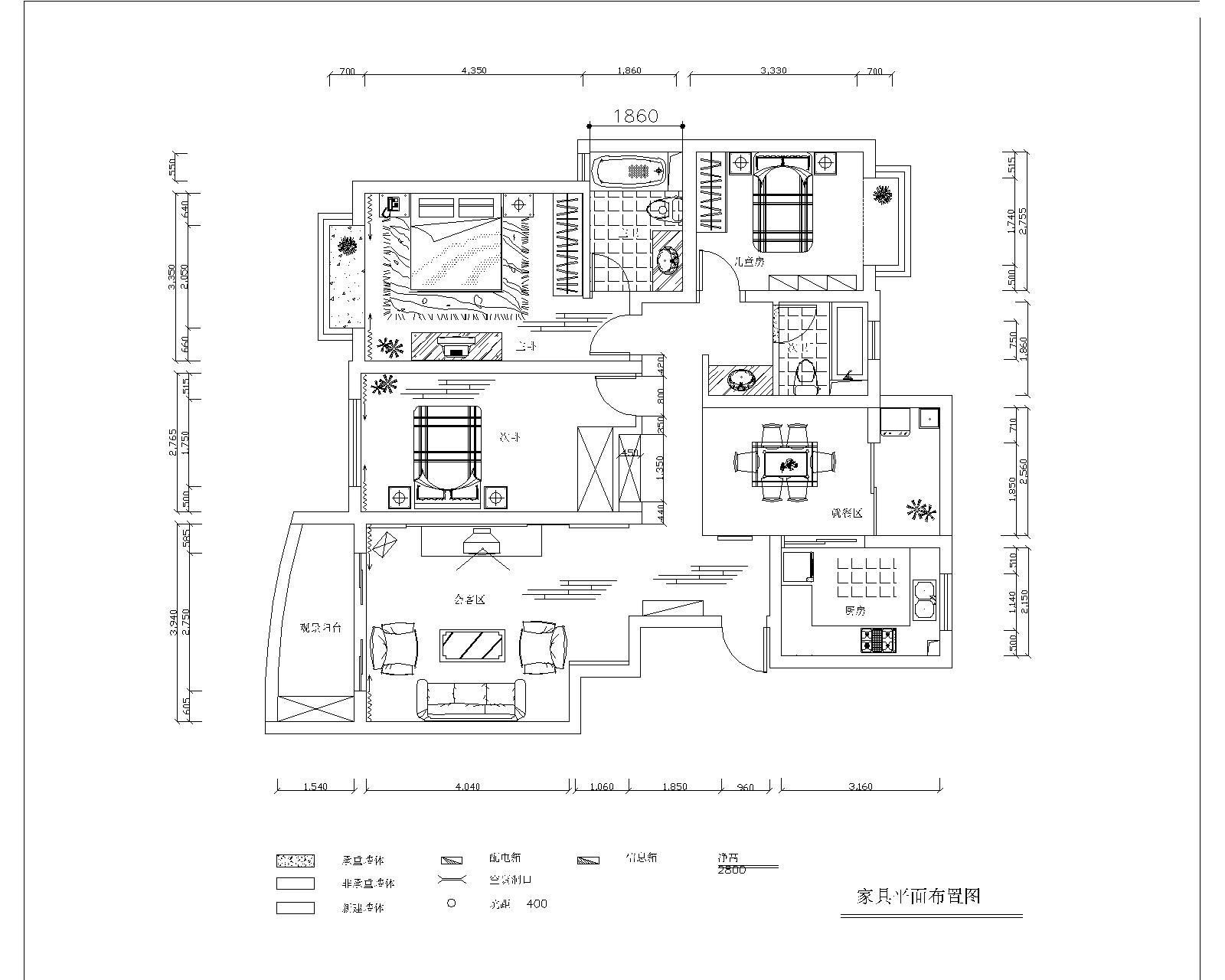 [上海]环境优雅现代风格三居室装修图（含效果图及实景图） 平层