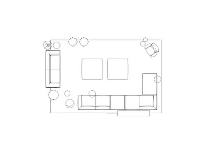 工装办公家具图块 大型套装沙发