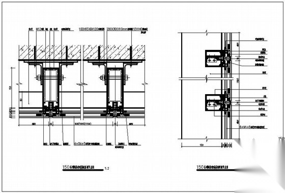 隐框玻璃幕墙节点详图 节点