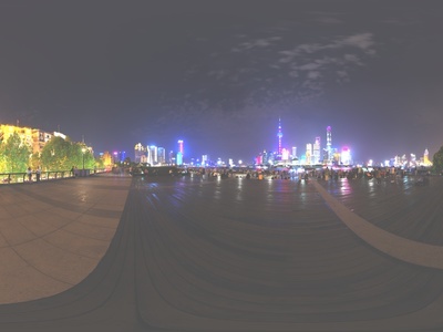 上海夜景室外HDR全景 夜晚HDR