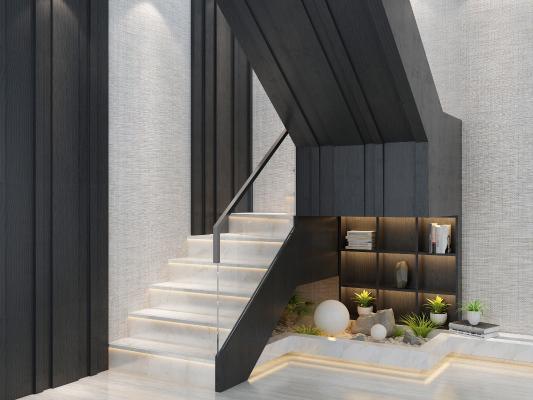 北欧楼梯间 间小品 现代间 干景 造景区