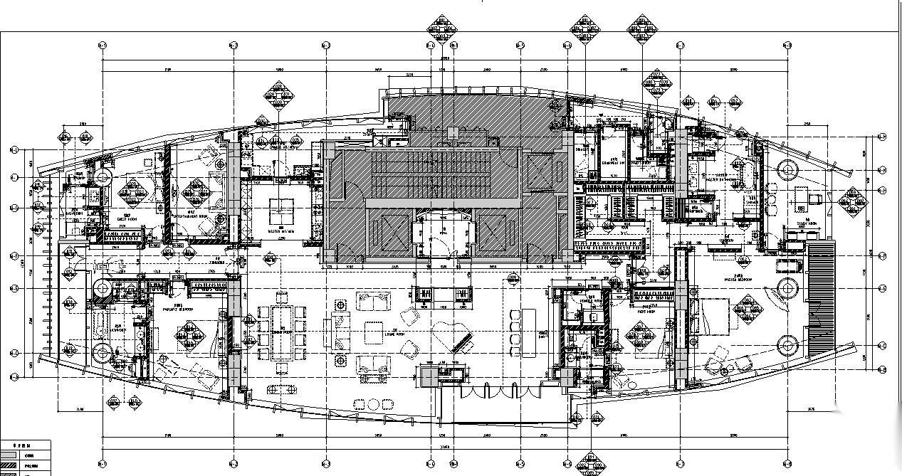[上海]绿地卢湾滨江北楼大户型样板房施工图设计（新中式... 平层