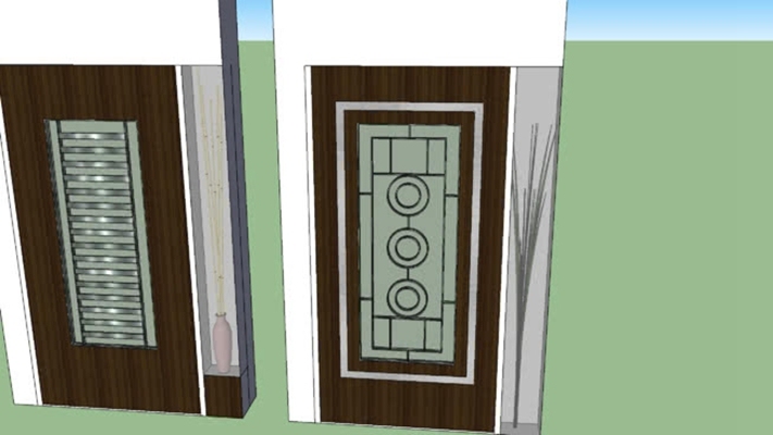 双开门 草图大师模型