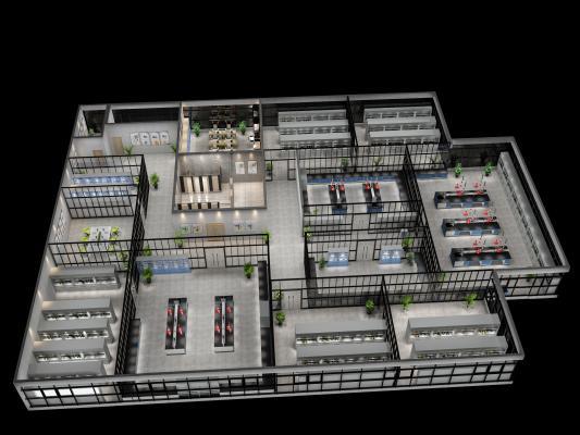 现代科学实验室展厅 鸟瞰