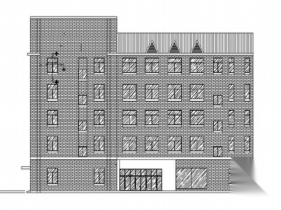 [大连]某图书馆建筑外装饰施工图纸（带效果图）