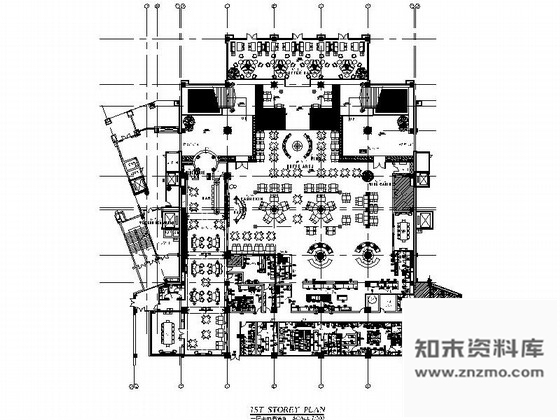 施工图上海某五星级豪华酒店自助餐厅及西餐厅室内装修施工图含效果