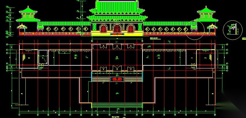 珠海普驼寺庙的建筑施工图 古建