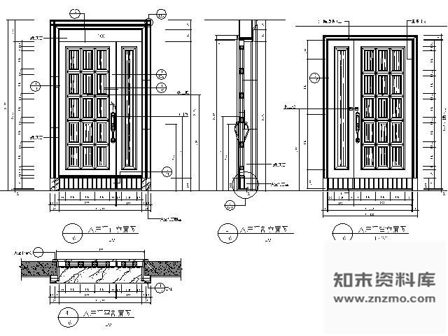 图块/节点豪宅入户门详图 通用节点