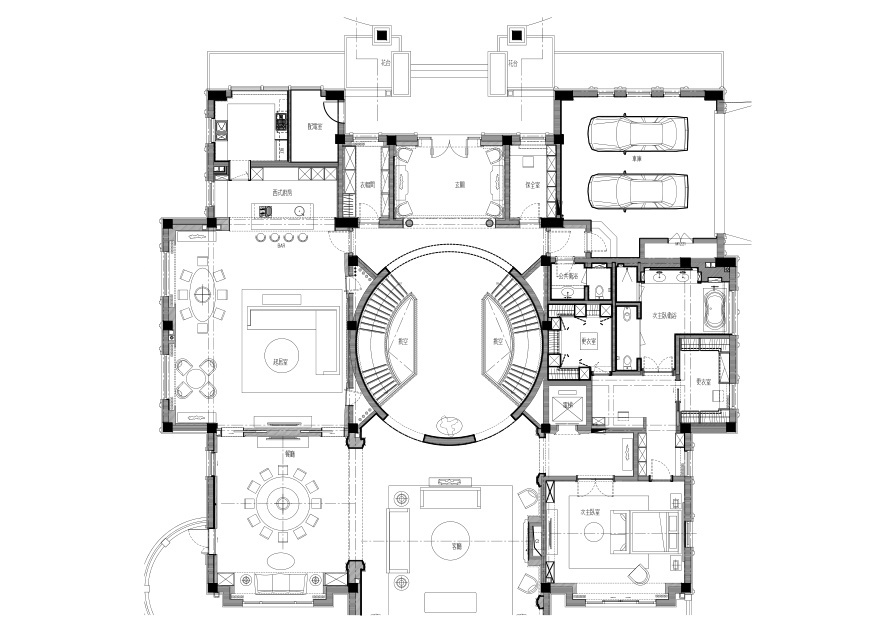 [北京]邱德光-金碧花园别墅样板房A户型全套施工图