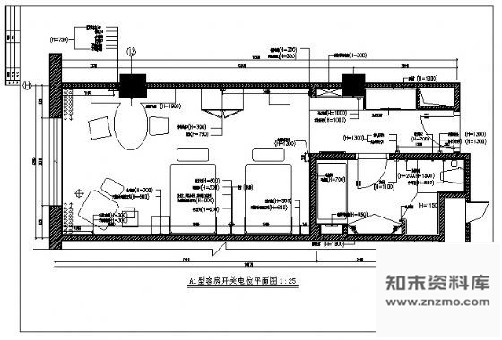 施工图某大酒店客房样板装修图