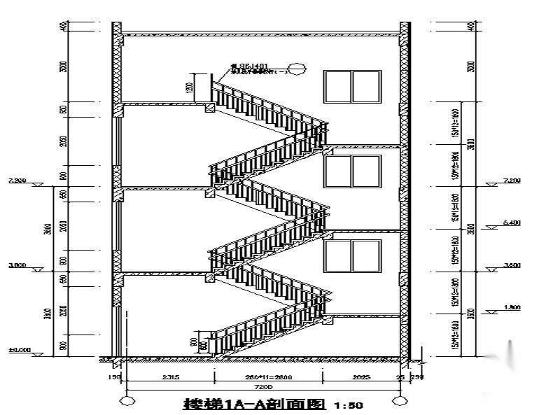 威建某河畔花园-幼儿园楼梯详图 建筑通用节点
