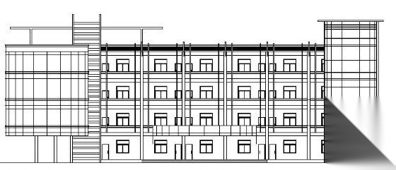 某四层中学教学楼建筑方案图