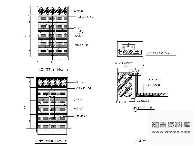 图块/节点咖啡厅双扇门详图 通用节点