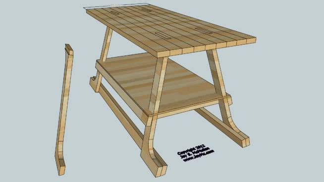 由2X4制作的工作台 桌子 椅子 折叠椅 家具