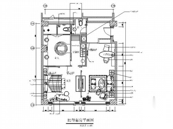 品牌酒店B2型现代客房室内装修图 客房