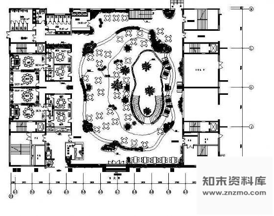 施工图中式餐厅装修图