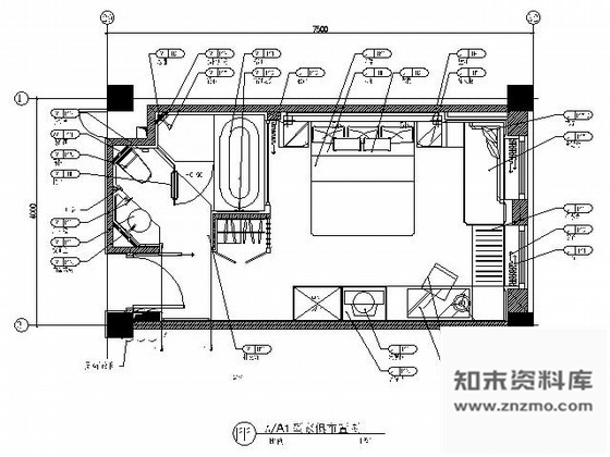 施工图民族饭店A型客房装修图