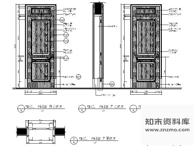 图块/节点别墅卫生间门详图 通用节点