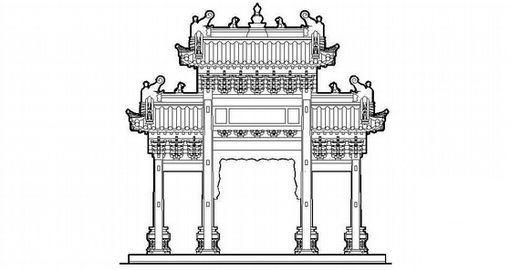 古牌楼建筑图