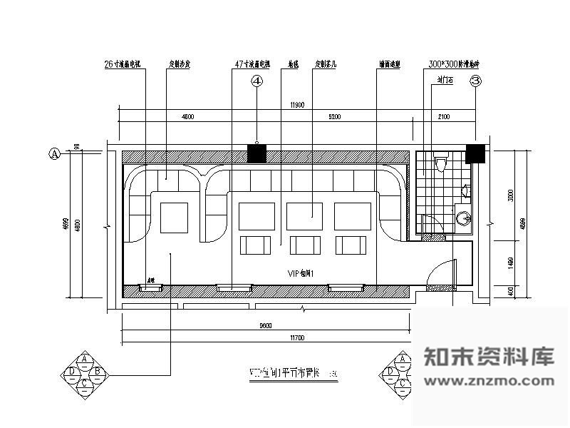 图块/节点夜总会KTV包间平面Ⅰ