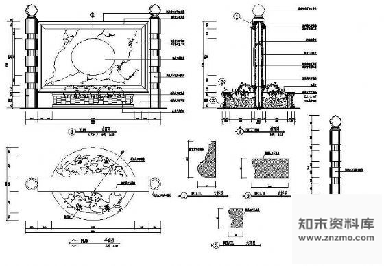 图块/节点隔断屏风详图 家具节点详图