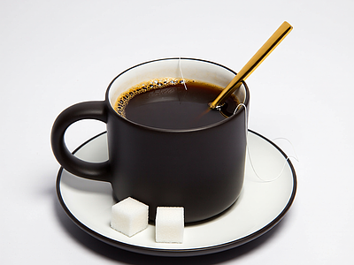 黑杯带碟茶具组合