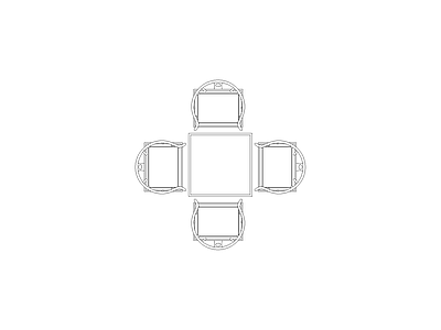 桌椅 现代家具图块别墅家具图块施工图