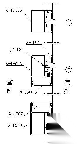 W150隐框幕墙节点详图 节点 结构节点图
