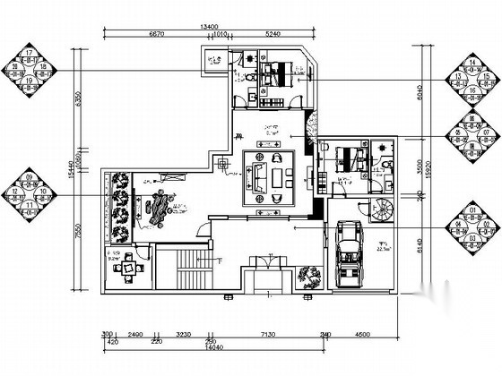 [广东]某三层别墅装饰工程室内设计CAD施工图